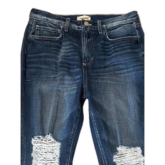L'Agence Rockie Denim High Rise Destroyed Cigarette Leg Jeans 28 Newberry Wash - Picture 3 of 8